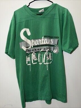Vinatage SPA Michigan State Spartan Hockey Club MSU Shirt M
